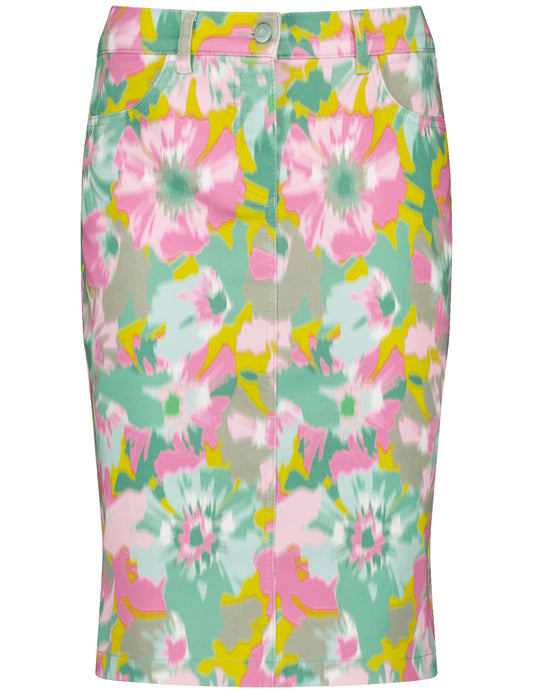 Gery Weber Floral Print Denim Skirt