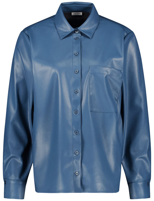 Gerry Weber Blue Faux Leather Shirt