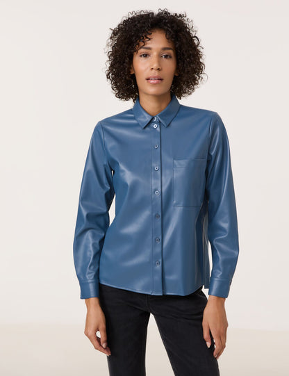 Gerry Weber Blue Faux Leather Shirt