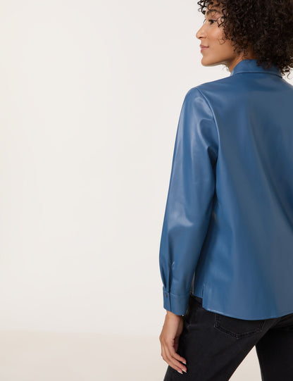 Gerry Weber Blue Faux Leather Shirt