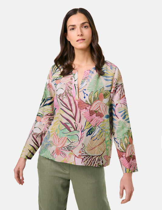 Gerry Weber Floral Print Tunic Linen Top