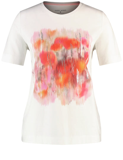 Gerry Weber Orange and Pink Motif Jersey Top