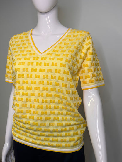 LEO&UGO Yellow V-Neck T-Shirt