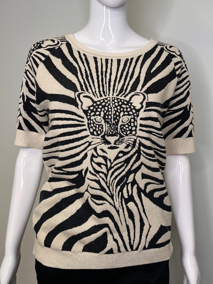 LEO&UGO Jaguar Print Sweater