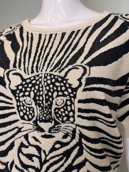 LEO&UGO Jaguar Print Sweater