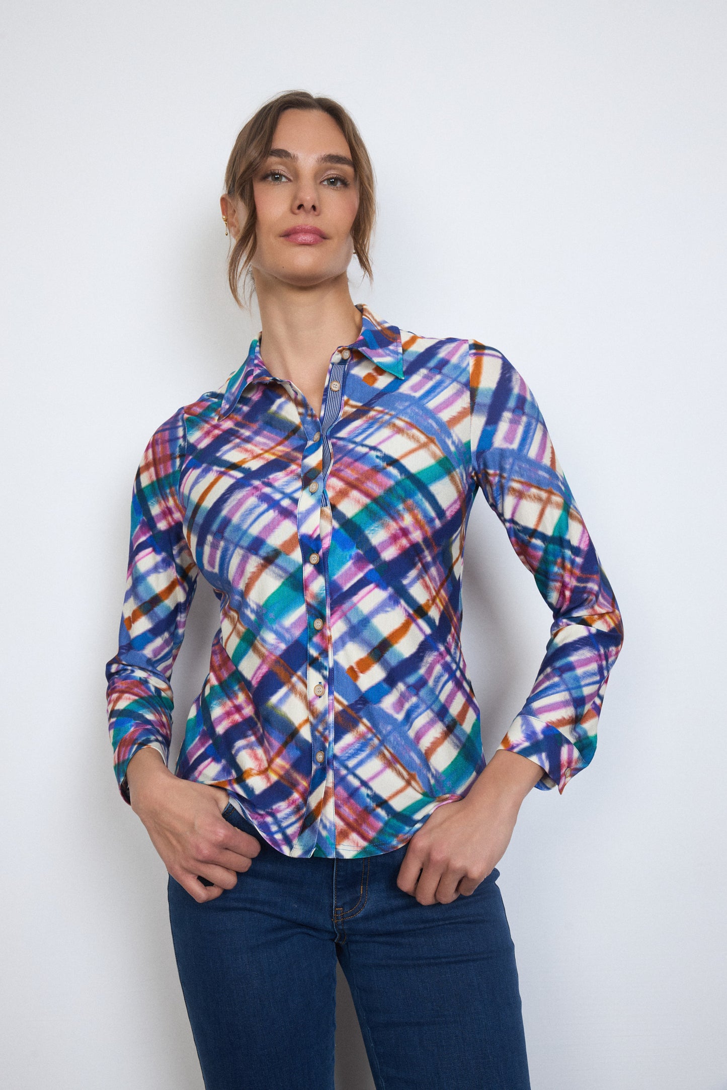 TINTA Irene Blue Criss Cross Shirt
