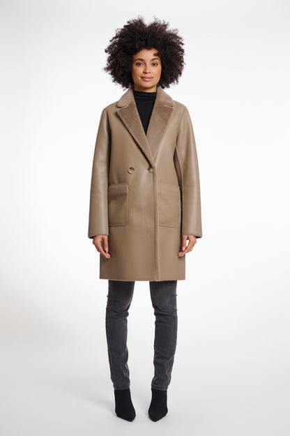 Rino&Pelle Taupe Reversible Long Coat