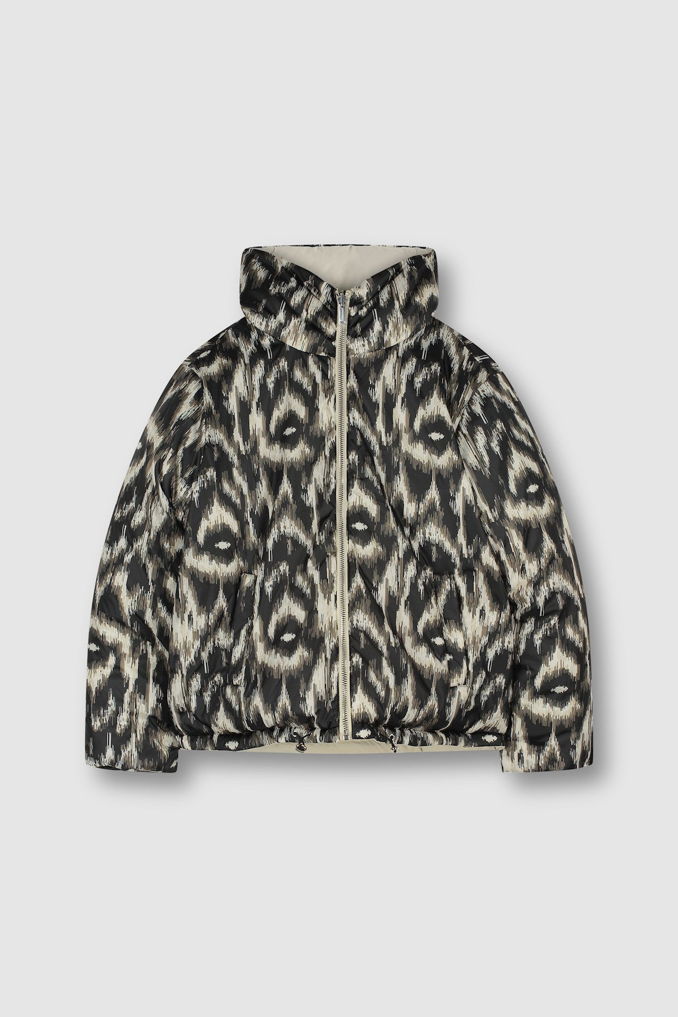 Rino and Pelle Reversible Stone and Ikat Print Jacket