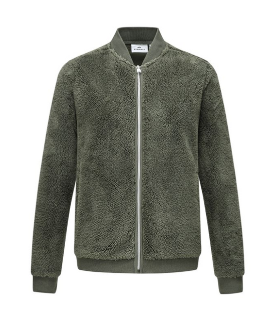 HV Society Khaki Green Fleece Bomber Jacket