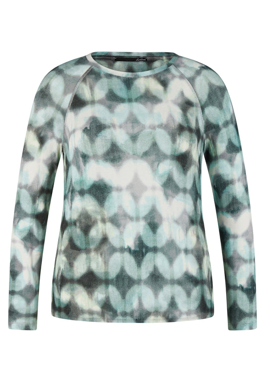 Le Comte Green Printed Top