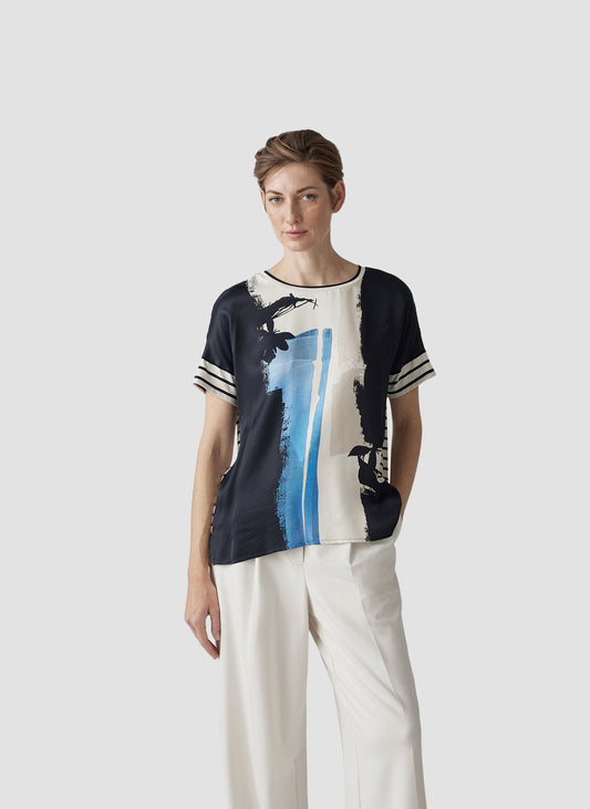 Le Comte Blue Detail T-Shirt