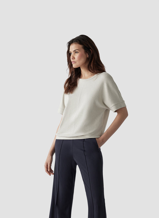 Le Comte Champagne Lurex Knit Top