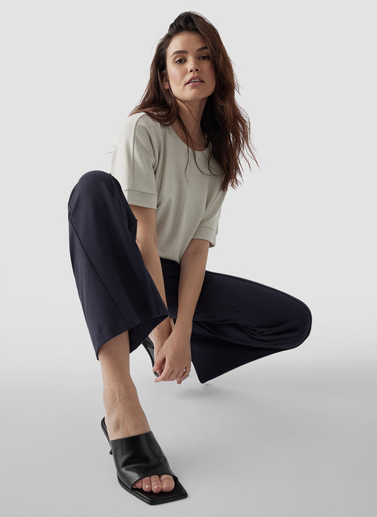 Le Comte Champagne Lurex Knit Top