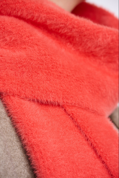 Rino&Pelle Bright Coral Knitted Scarf