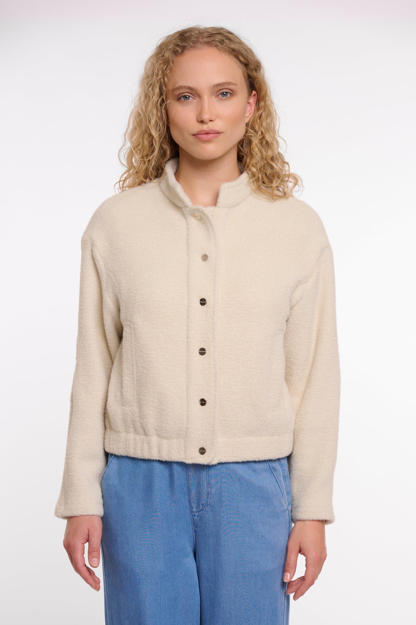 Rino&Pelle Beige Short Textured Jacket