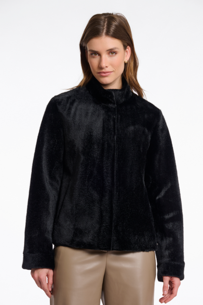 Rino&Pelle Black Short Faux Fur Jakcet
