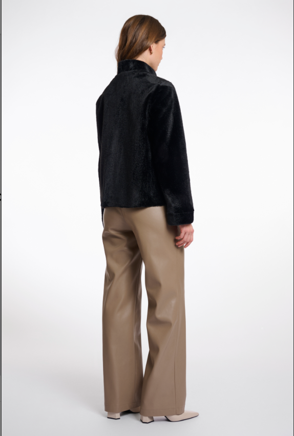 Rino&Pelle Black Short Faux Fur Jakcet