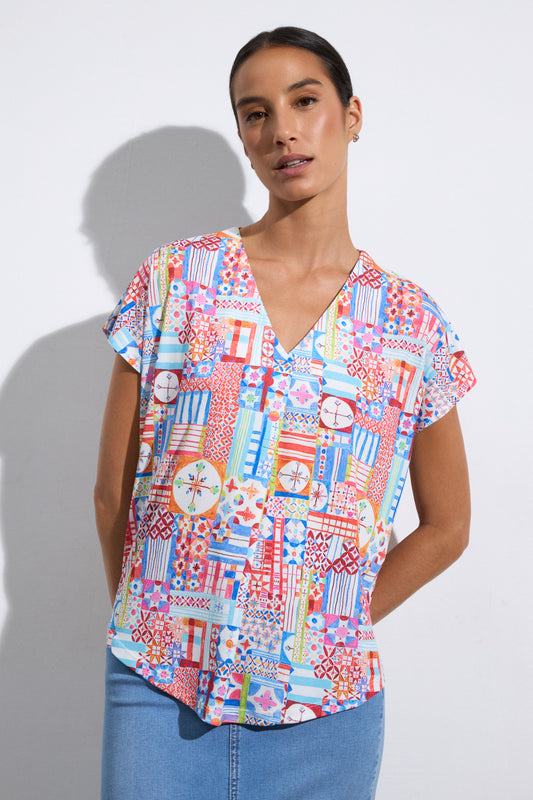 TINTA Bright Mosaic Mery Print Top