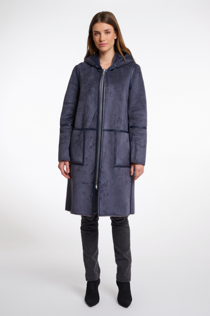 Rino&Pelle Night Grey Reversible Hooded Coat