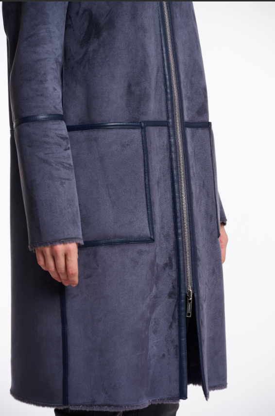 Rino&Pelle Night Grey Reversible Hooded Coat