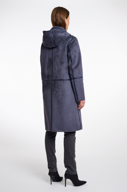 Rino&Pelle Night Grey Reversible Hooded Coat