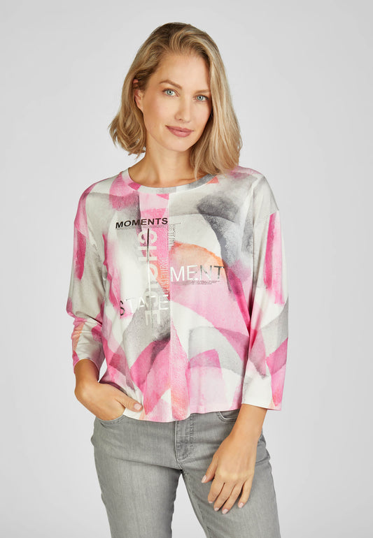 Rabe Pink and Grey Long Sleeve Top