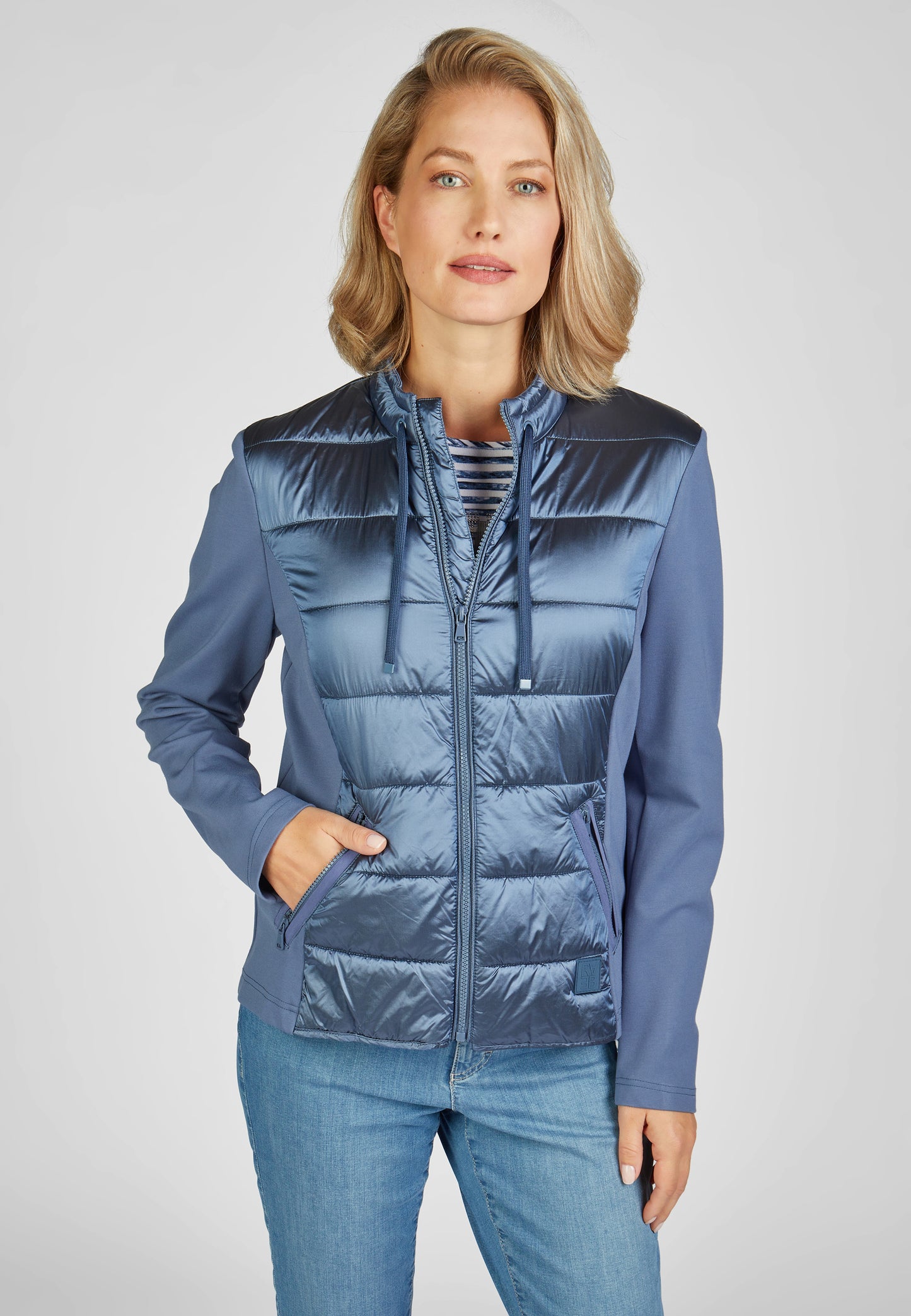 RABE Blue Quilted Panel Jacket