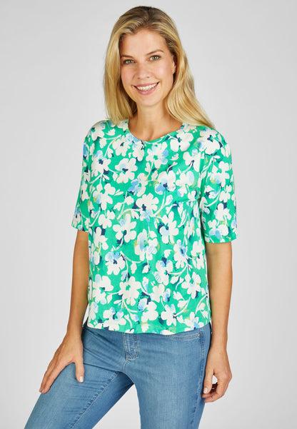 RABE Green Floral Print Jersey T-Shirt