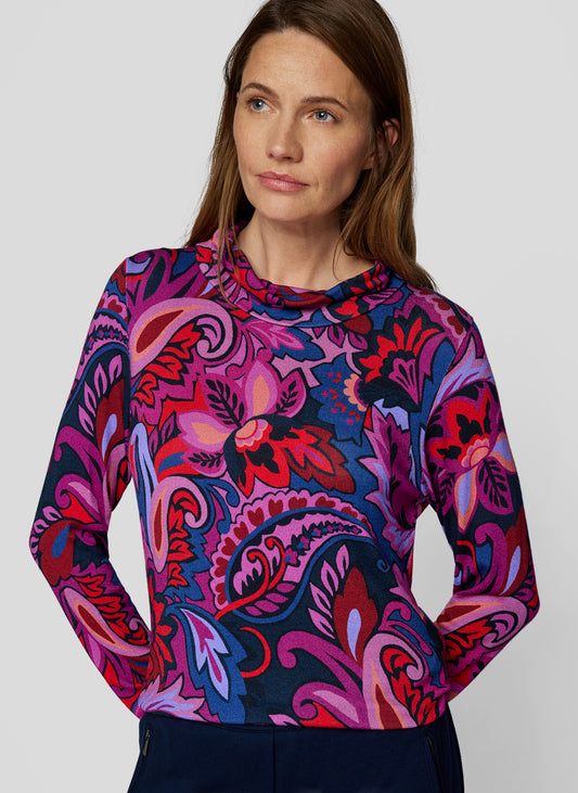 RABE Purple Paisley Jersey Top