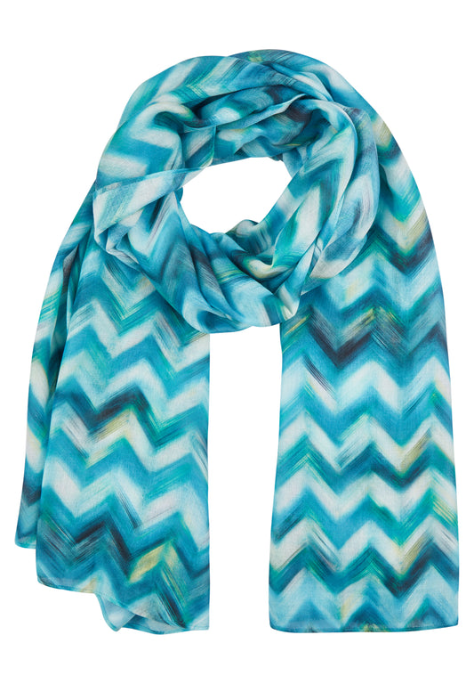 RABE Turquoise Chevron Stripe Scarf