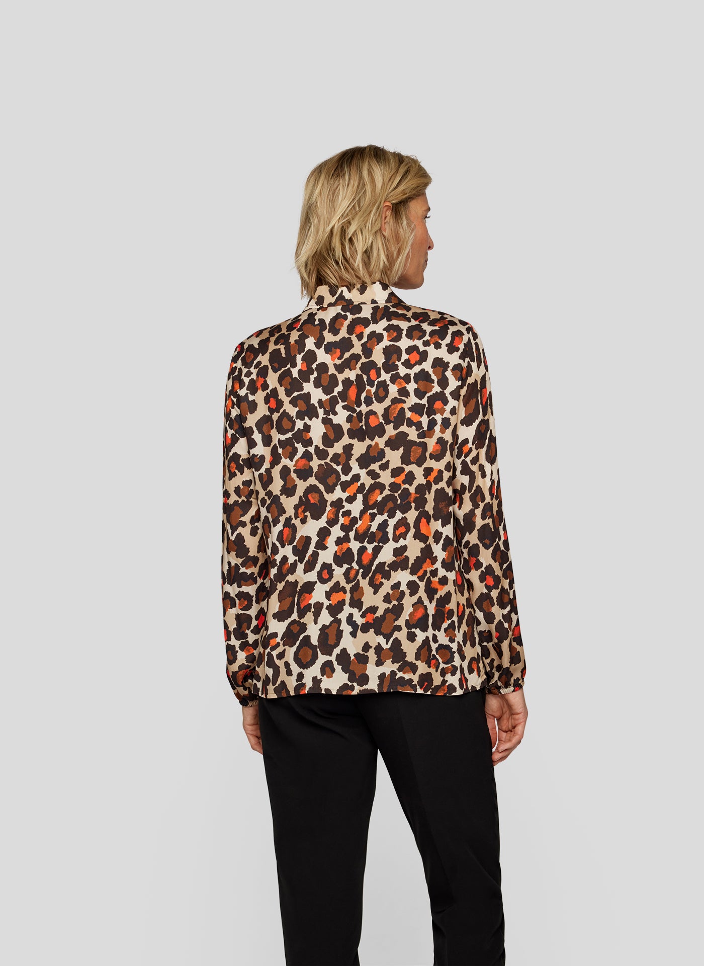 RABE Red Leopard Button Shirt