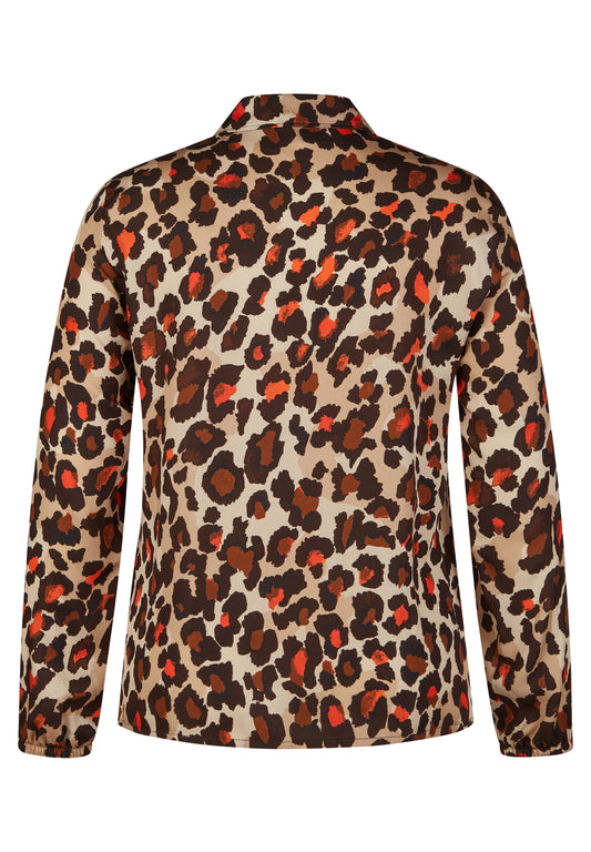 RABE Red Leopard Button Shirt