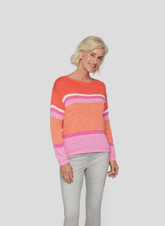 RABE Peach and Fuschia Knit Jumper