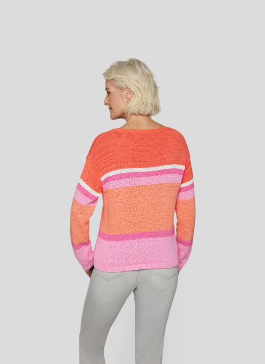 RABE Peach and Fuschia Knit Jumper