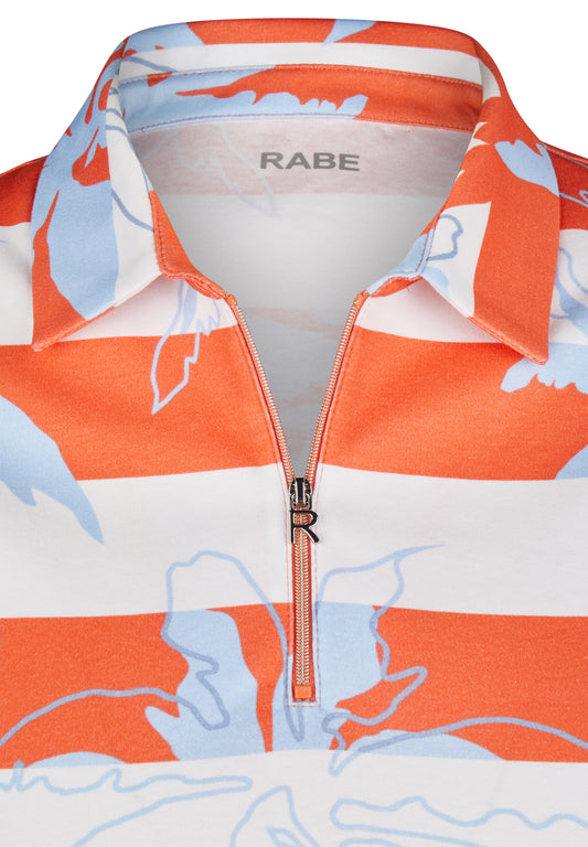 RABE Orange Stripe Polo Shirt Top
