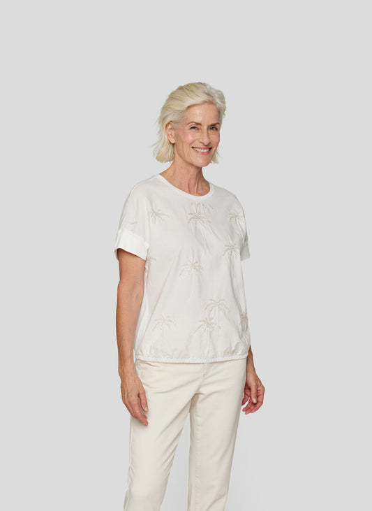 RABE Cream Embellished Top