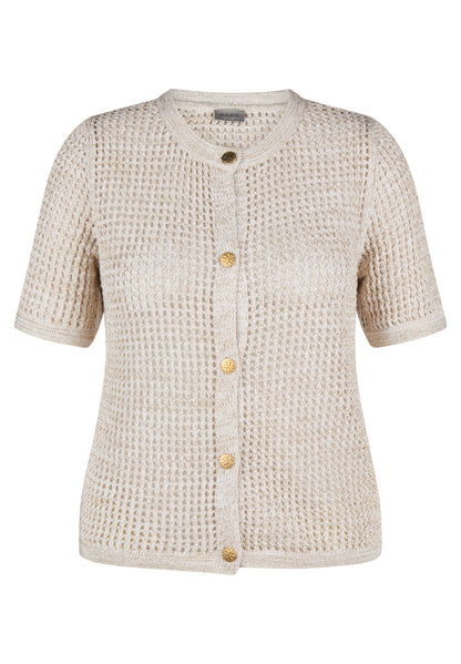 RABE Metallic Short Sleeve Cardigan