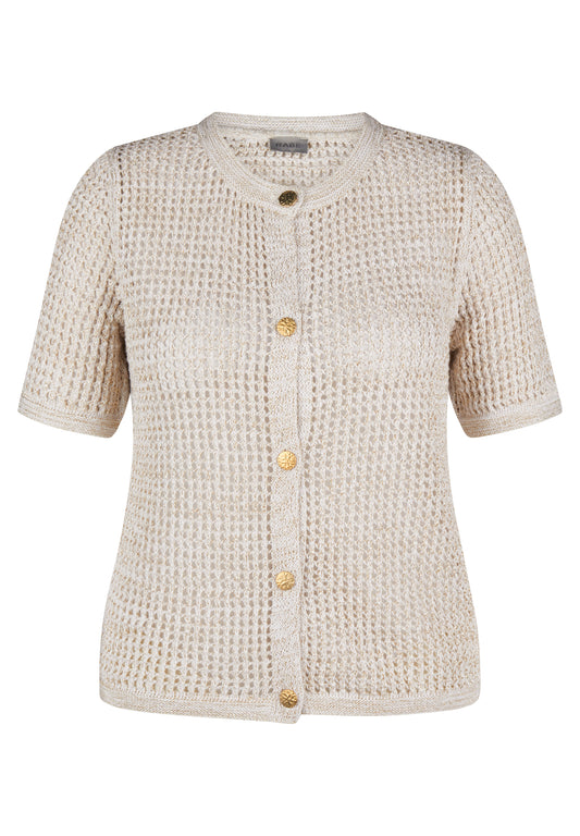 RABE Metallic Short Sleeve Cardigan