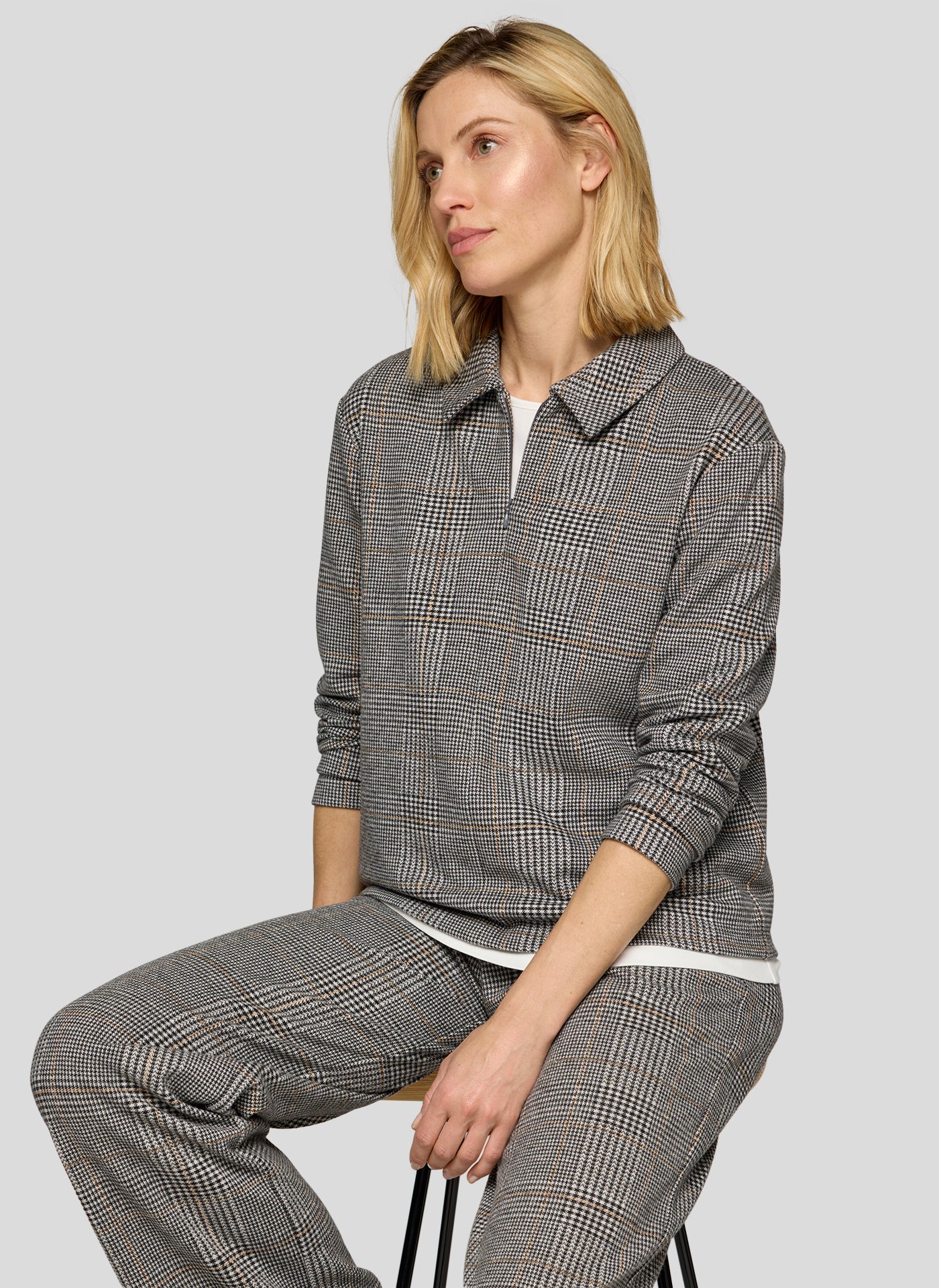 RABE Grey Puppytooth Check Trousers
