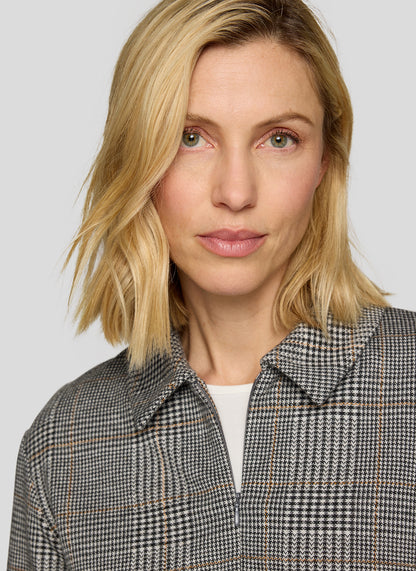 RABE Grey Puppytooth Check Top