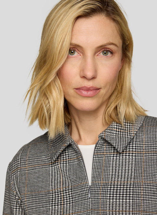 RABE Grey Puppytooth Check Top