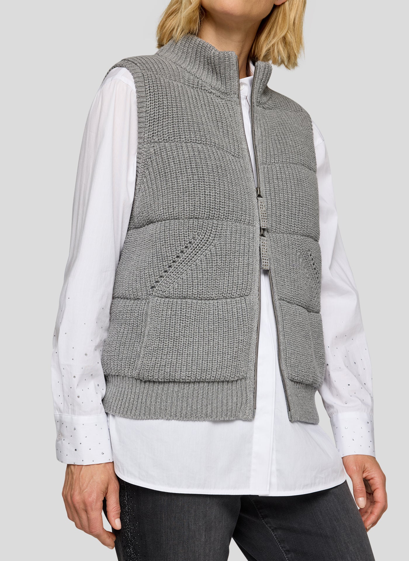 RABE Grey Knit Gilet