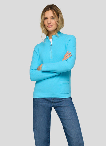RABE Turquoise Zip Neck Knit Jumper