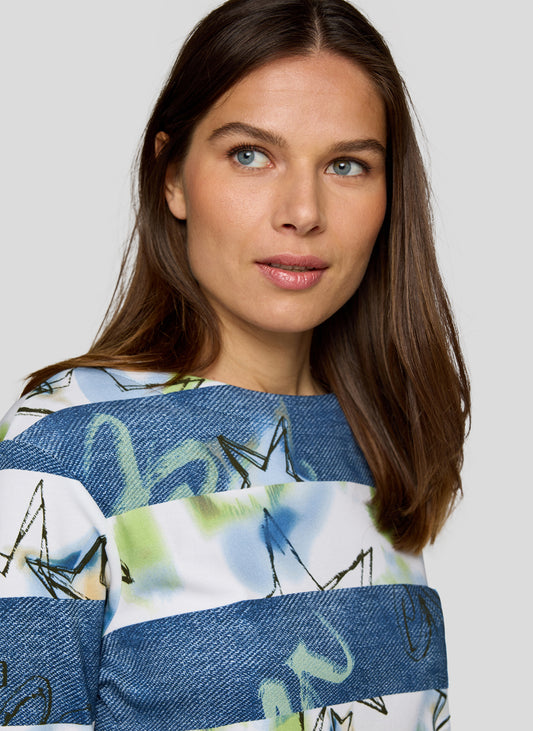 RABE Blue Stripe Jersey Top