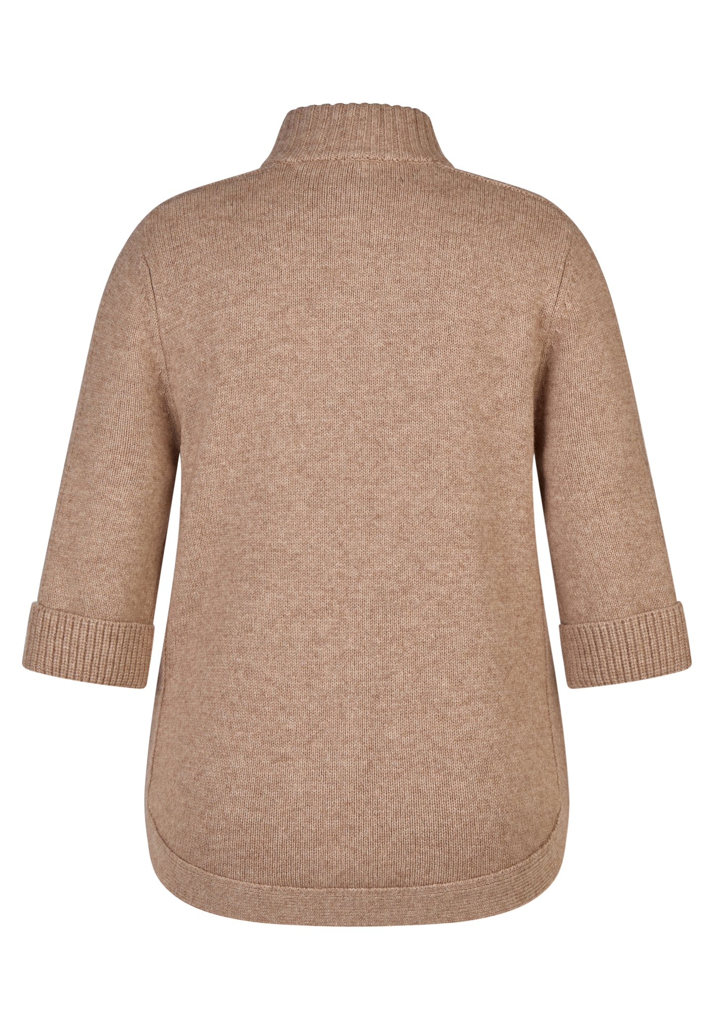 RABE Taupe Knit Zip Longline Cardigan