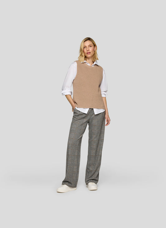 RABE Taupe Stripped Knit Vest