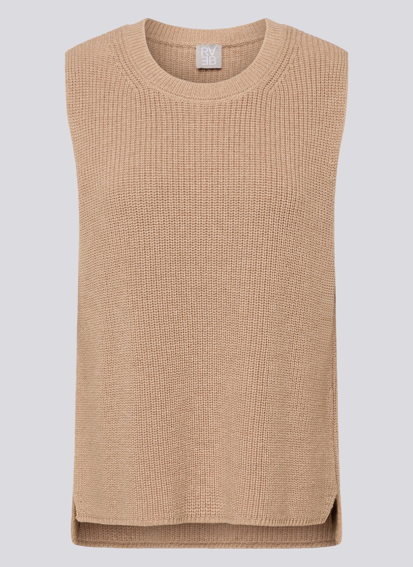 RABE Taupe Stripped Knit Vest