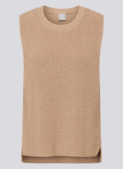 RABE Taupe Stripped Knit Vest