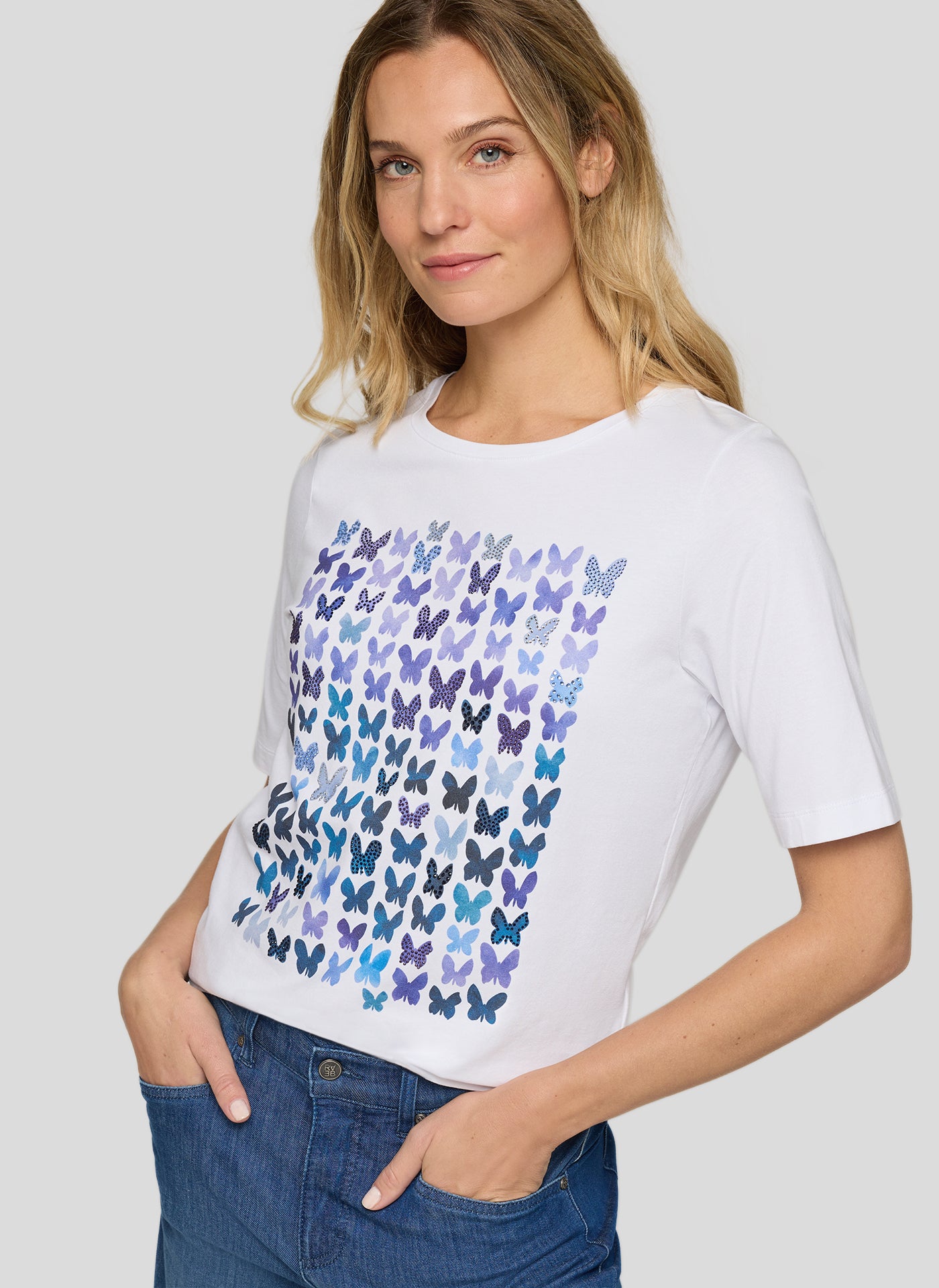 RABE Blue and Lilac Butterfly T-Shirt