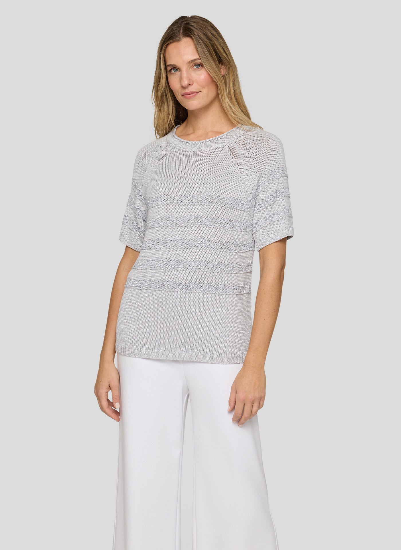 RABE Grey Short Sleeve Knit Jumper